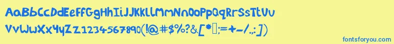 Littleenvybeta Font – Blue Fonts on Yellow Background
