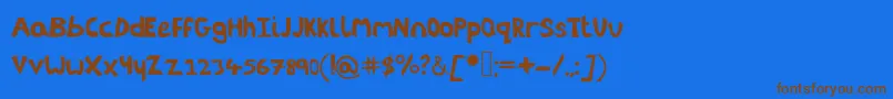 Littleenvybeta Font – Brown Fonts on Blue Background