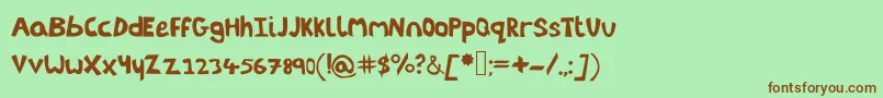 Littleenvybeta Font – Brown Fonts on Green Background