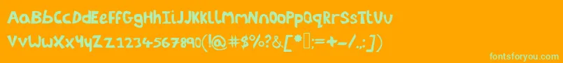 Littleenvybeta Font – Green Fonts on Orange Background