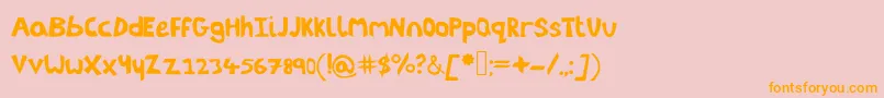 Littleenvybeta Font – Orange Fonts on Pink Background