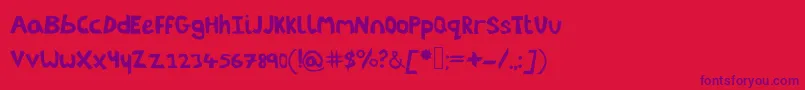 Littleenvybeta Font – Purple Fonts on Red Background