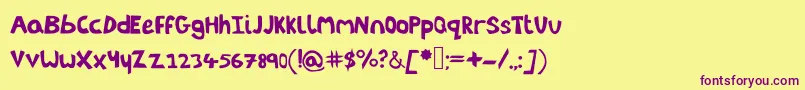 Littleenvybeta Font – Purple Fonts on Yellow Background