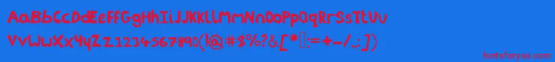Littleenvybeta Font – Red Fonts on Blue Background