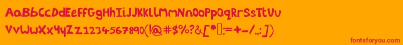 Littleenvybeta Font – Red Fonts on Orange Background