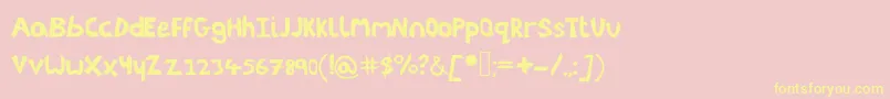 Littleenvybeta Font – Yellow Fonts on Pink Background