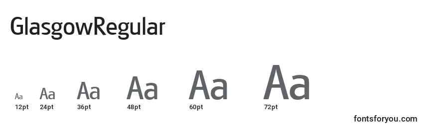 Größen der Schriftart GlasgowRegular