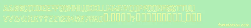 Dam Font – Yellow Fonts on Green Background