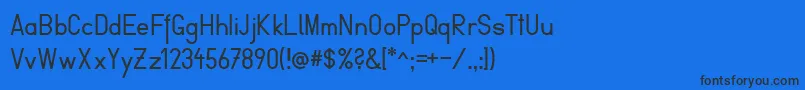 FibelVienna-Schriftart – Schwarze Schriften auf blauem Hintergrund