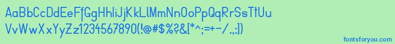 FibelVienna-Schriftart – Blaue Schriften auf grünem Hintergrund