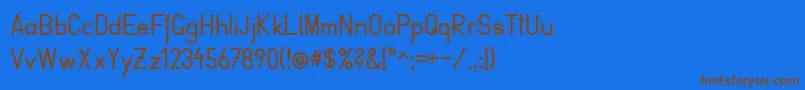 FibelVienna-Schriftart – Braune Schriften auf blauem Hintergrund