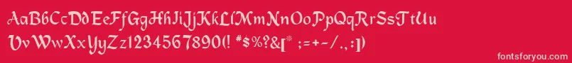 Machumaine ffy Font – Pink Fonts on Red Background