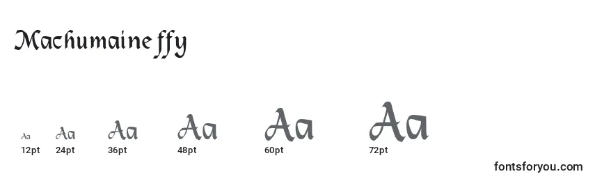 Machumaine ffy Font Sizes