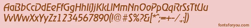 RagtimeSerialRegularitalicDb Font – Brown Fonts on Pink Background