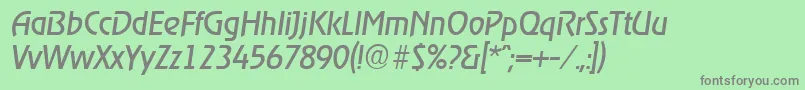 フォントRagtimeSerialRegularitalicDb – 緑の背景に灰色の文字