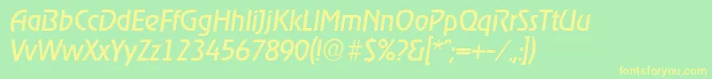 RagtimeSerialRegularitalicDb Font – Yellow Fonts on Green Background