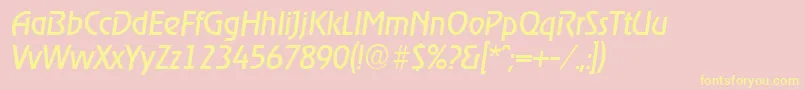 RagtimeSerialRegularitalicDb Font – Yellow Fonts on Pink Background