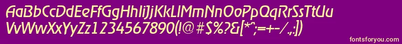 RagtimeSerialRegularitalicDb Font – Yellow Fonts on Purple Background