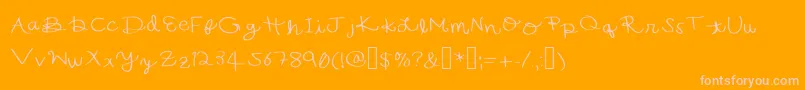 フォントBecsHand – オレンジの背景にピンクのフォント