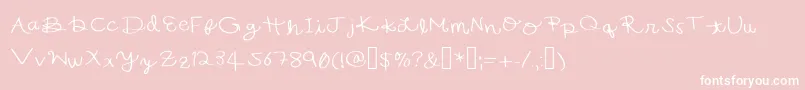 BecsHand Font – White Fonts on Pink Background