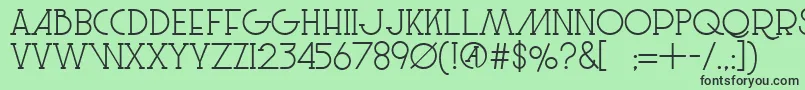 Fonte LeSuperSerif – fontes pretas em um fundo verde