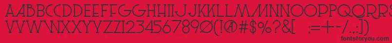 Fonte LeSuperSerif – fontes pretas em um fundo vermelho