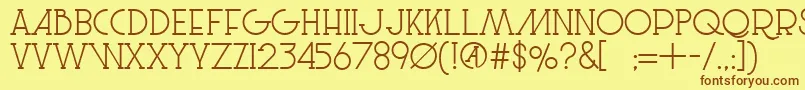 Fonte LeSuperSerif – fontes marrons em um fundo amarelo