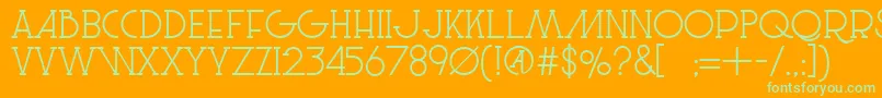 LeSuperSerif-Schriftart – Grüne Schriften auf orangefarbenem Hintergrund