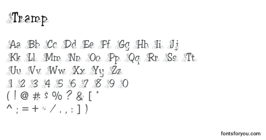 Tramp Font – alphabet, numbers, special characters