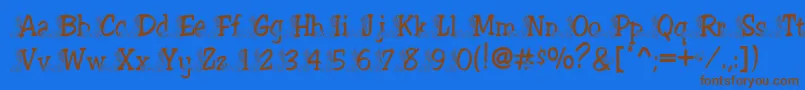 Tramp Font – Brown Fonts on Blue Background