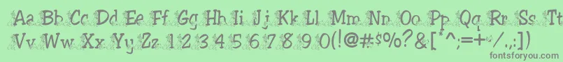 Tramp Font – Gray Fonts on Green Background