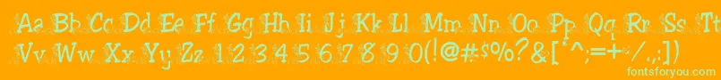 Tramp Font – Green Fonts on Orange Background