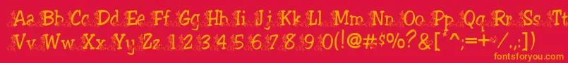 Tramp Font – Orange Fonts on Red Background