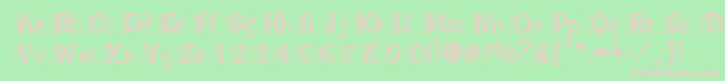 Tramp Font – Pink Fonts on Green Background