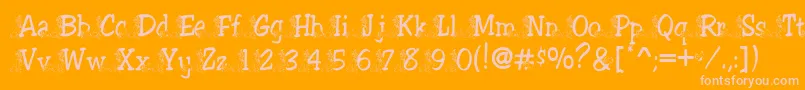 Tramp Font – Pink Fonts on Orange Background