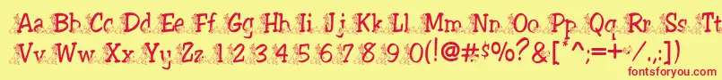 Tramp Font – Red Fonts on Yellow Background