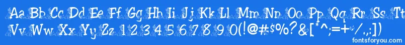 Tramp Font – White Fonts on Blue Background