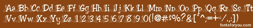 Tramp Font – White Fonts on Brown Background