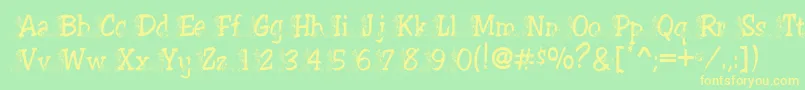 Tramp Font – Yellow Fonts on Green Background