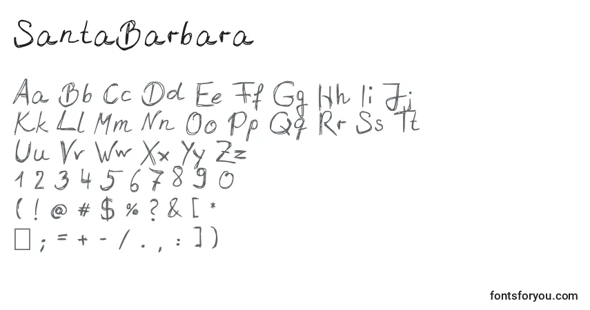 SantaBarbaraフォント–アルファベット、数字、特殊文字