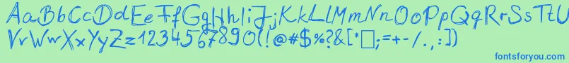 SantaBarbara Font – Blue Fonts on Green Background