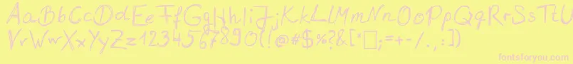 SantaBarbara Font – Pink Fonts on Yellow Background