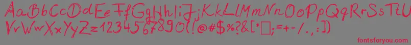 フォントSantaBarbara – 赤い文字の灰色の背景