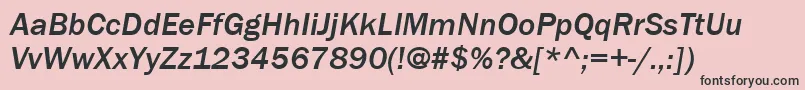フォントItcFranklinGothicLtMediumItalic – ピンクの背景に黒い文字