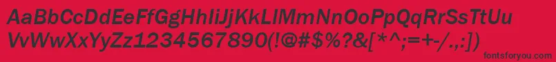 ItcFranklinGothicLtMediumItalic Font – Black Fonts on Red Background