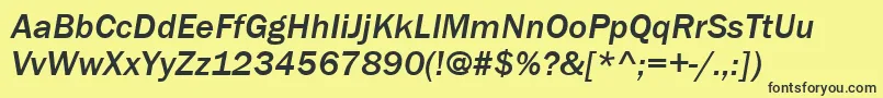 ItcFranklinGothicLtMediumItalic Font – Black Fonts on Yellow Background