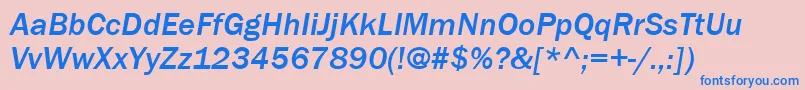 ItcFranklinGothicLtMediumItalic Font – Blue Fonts on Pink Background