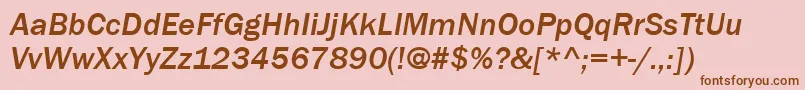 ItcFranklinGothicLtMediumItalic Font – Brown Fonts on Pink Background