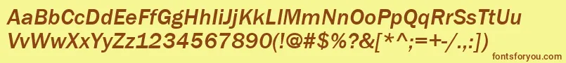 ItcFranklinGothicLtMediumItalic Font – Brown Fonts on Yellow Background