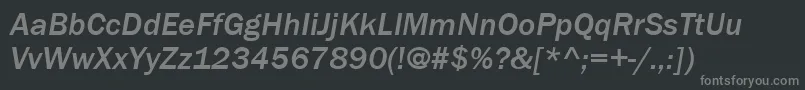 Шрифт ItcFranklinGothicLtMediumItalic – серые шрифты на чёрном фоне